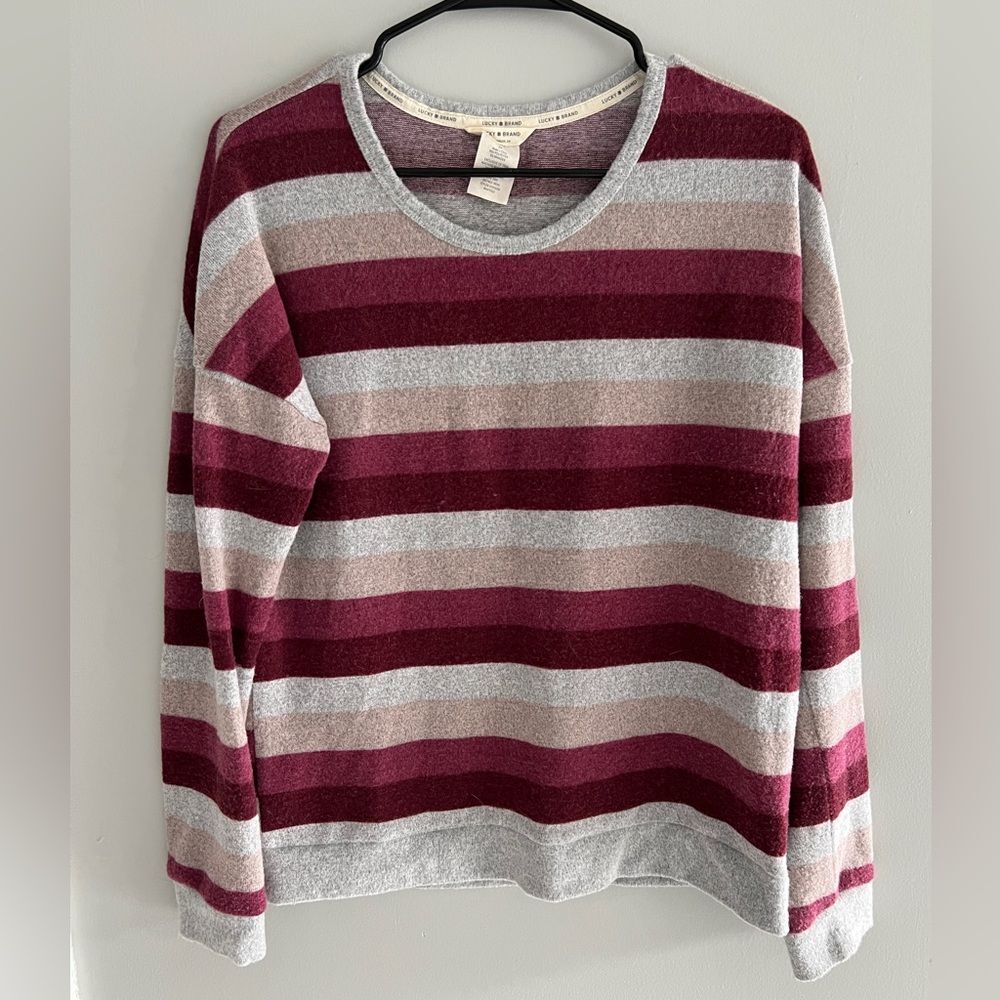 Lucky Brand Women’s Striped Long Sleeve Knit Top Size Small